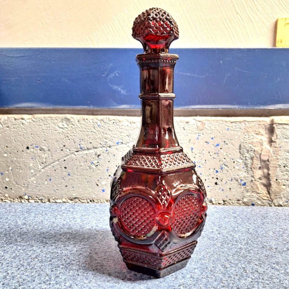 Avon Cape Cod 1876 Glass Wine Decator With Stopper, Stamped #44